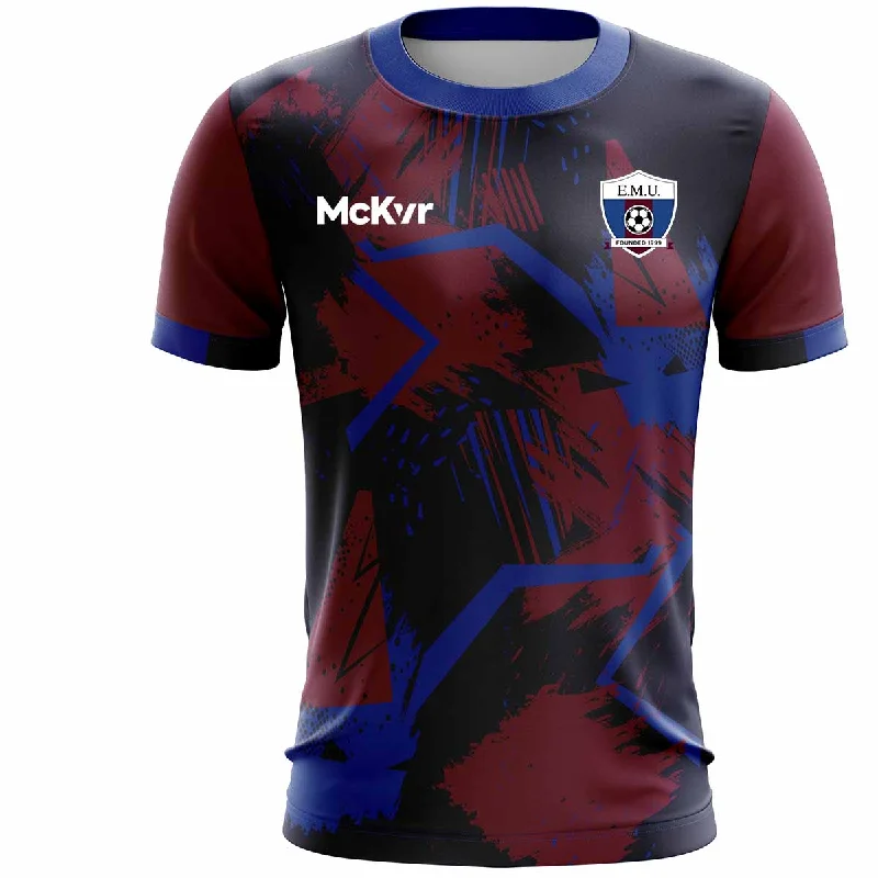 Mc Keever East Meath United FC Training Jersey - Adult - Navy/Maroon/Blue Textured Jersey Blouse