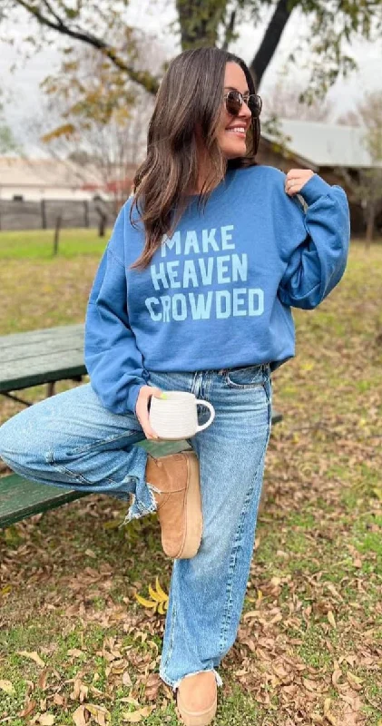 Make Heaven Crowded Blueberry Graphic Sweatshirt Cotton Hoodie Fleece Lining Warmth