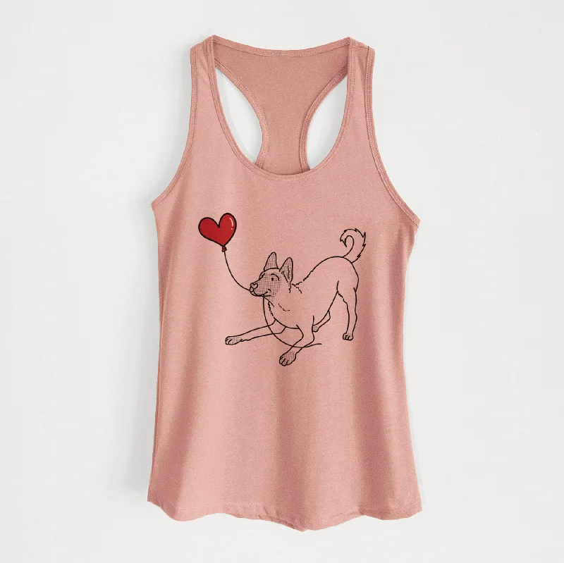 Belgian Malinois Heart String - Women's Racerback Tanktop fitness tank top