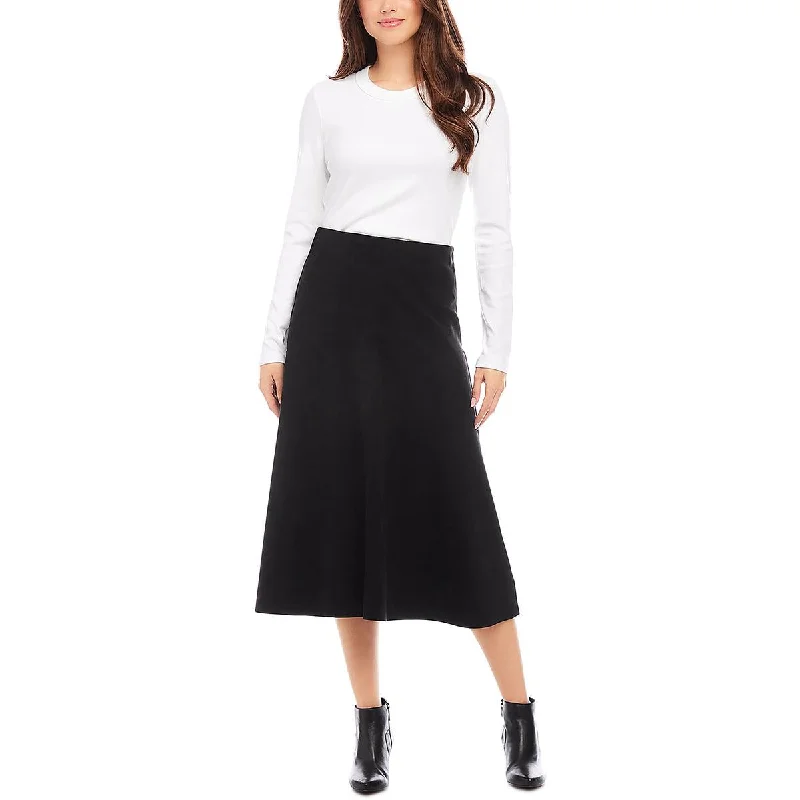 Karen Kane Womens Faux Suede Midi Midi Skirt silk skirt lustrous
