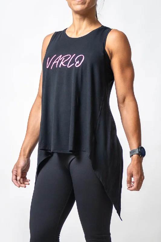 SOHO Women's Tie-Back Tank (Black) lime green tank