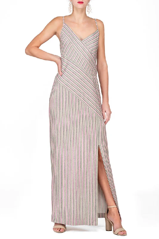 BCBG Maxazria - Stripe Maxi Shift Dress Tunics Hiking breathable