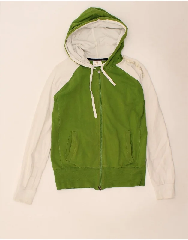 NORTH SAILS Womens Zip Hoodie Sweater UK 14 Medium Green Colourblock Modern Contemporary Chic