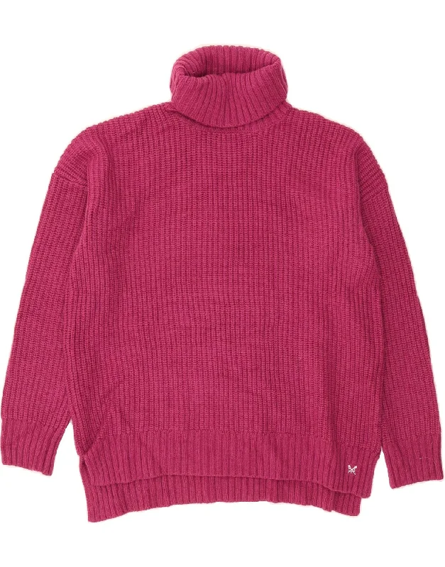 CREW CLOTHING Womens Roll Neck Jumper Sweater US 10 Large Pink Acrylic Transparent Opaque Sheer CREW CLOTHING Womens Roll Neck Jumper Sweater US 10 Large Pink Acrylic Transparent Opaque Sheer