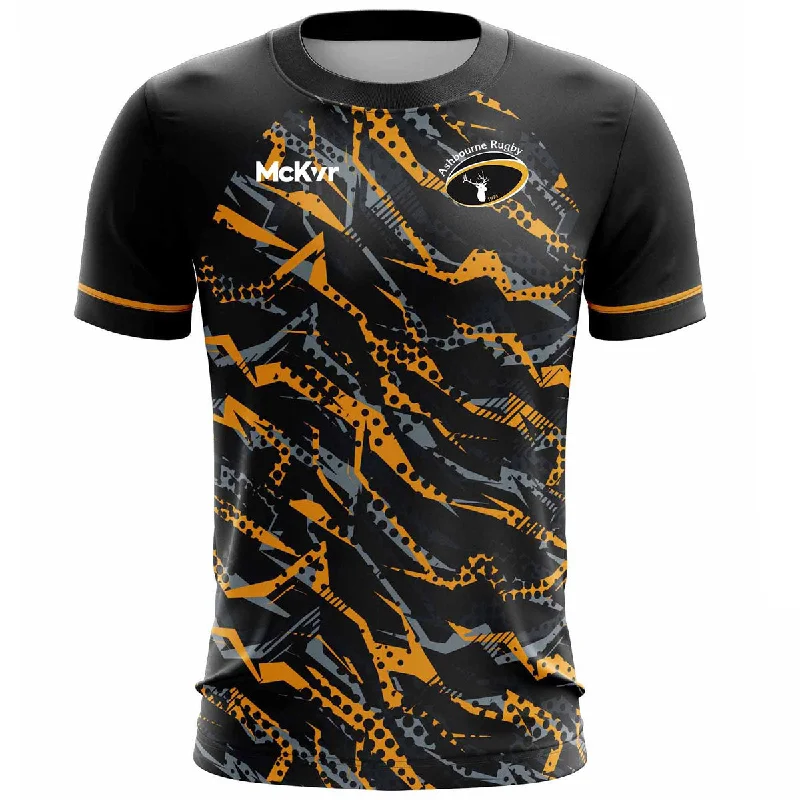 Mc Keever Ashbourne Rugby Club No.3 Training Jersey - Adult - Black/Amber Halter Neck Jersey Tee