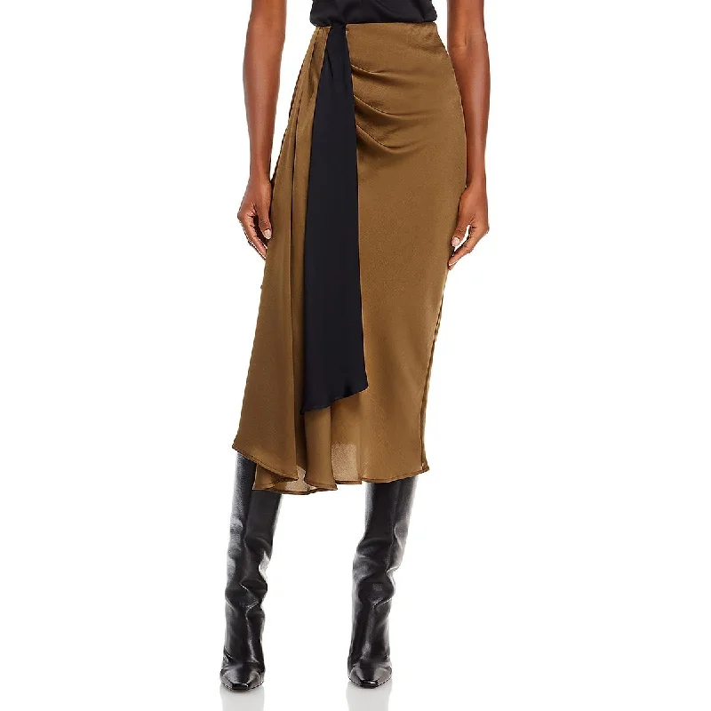 Essentiel Antwerp Womens Wrap Skirt Midi cashmere skirt soft