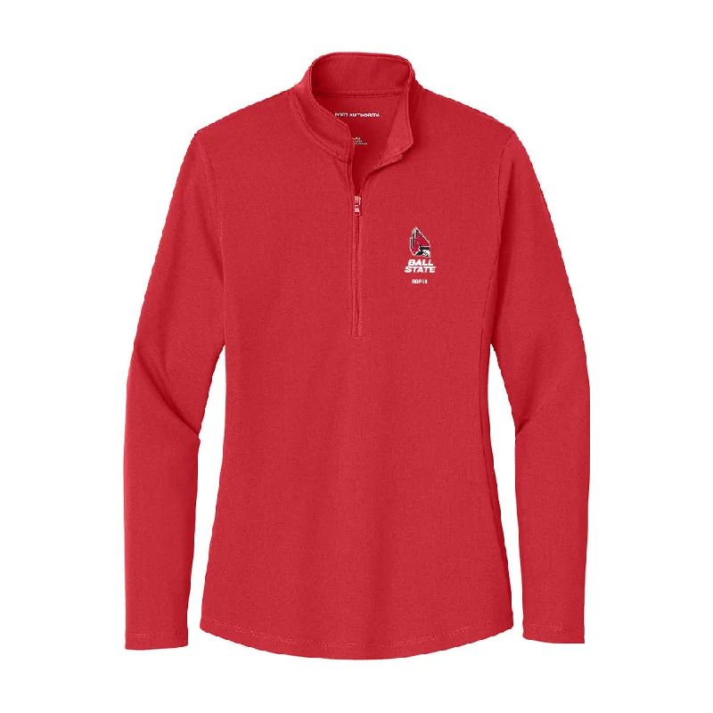 Ball State - NCAA Women's Soccer : Emily Roper - Women's Lightweight Quarter Zip Jacket Embroidered Jacket Appliqued Jacket Beaded Jacket Ball State - NCAA Women's Soccer : Emily Roper - Women's Lightweight Quarter Zip Jacket Embroidered Jacket Appliqued Jacket Beaded Jacket