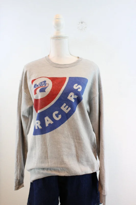 Vintage Racers Sweatshirt (S) Hoodie with Elastic Waist Stretchable Comfortable