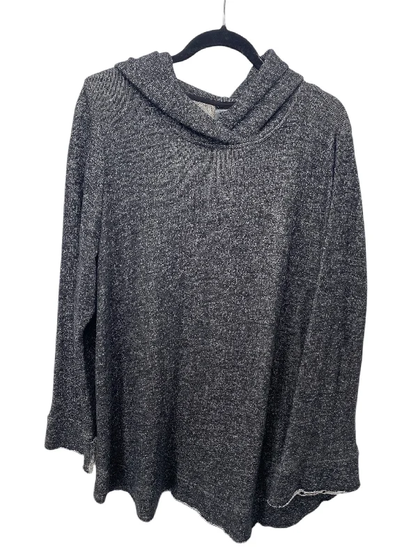 It's SO You Boutique Women Size 22/24 Grey CD Athleisure Hoodie Hoodie with Hem Frayed Vintage Worn