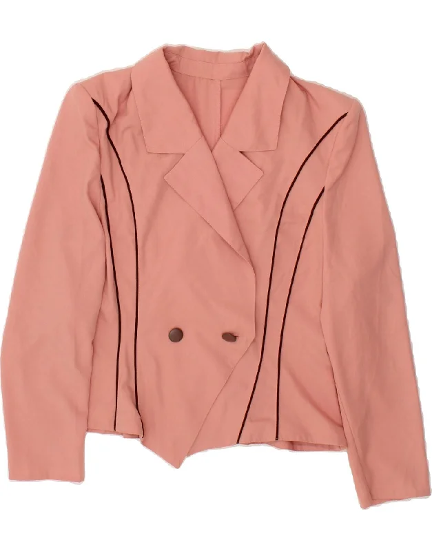 TREVIRA Womens 1 Button Double Breasted Blazer Jacket UK 10 Small Pink Hoodie Zip-Up Jacket Button-Up Jacket TREVIRA Womens 1 Button Double Breasted Blazer Jacket UK 10 Small Pink Hoodie Zip-Up Jacket Button-Up Jacket