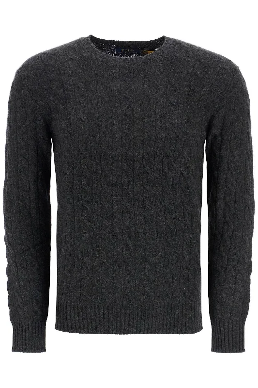 Cable Knit Wool-cashmere Sweater Open Front Closed Front Wrap Front