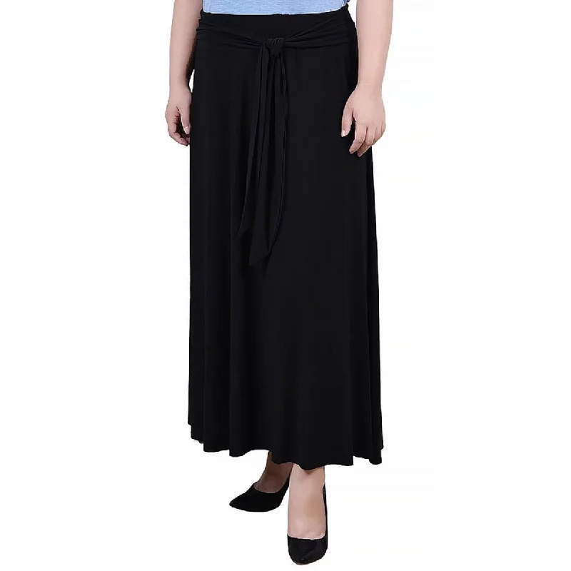 NY Collection Womens Plus Tie Waist Elastic Maxi Skirt cashmere skirt rich