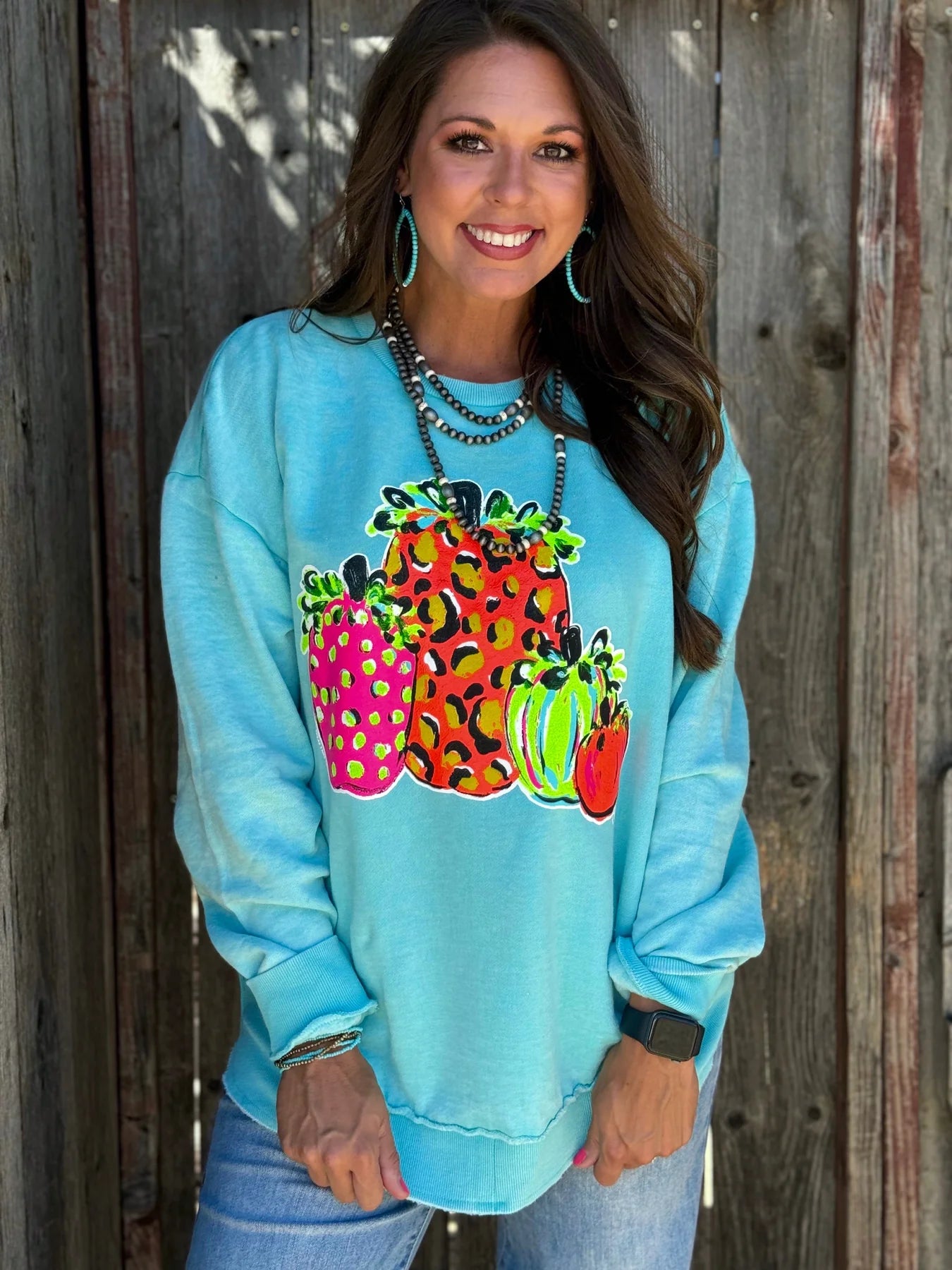 Callie Stelter Neon Pumpkin Sweatshirt Hoodie with Hem Lace Feminine Delicate