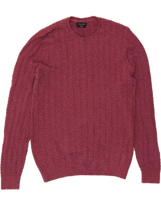 MASSIMO DUTTI Womens Crew Neck Jumper Sweater UK 14 Large Pink Striped Bright Pastel Dark MASSIMO DUTTI Womens Crew Neck Jumper Sweater UK 14 Large Pink Striped Bright Pastel Dark