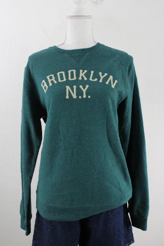 Vintage Brooklyn Sweatshirt (S) Hoodie with Toggle Buttons Decorative Unique