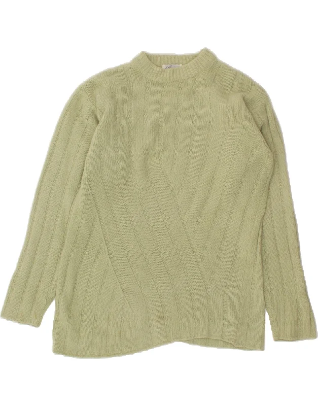 VINTAGE Womens Turtle Neck Jumper Sweater UK 14 Medium Green Machine Wash Dry Clean Hand Wash