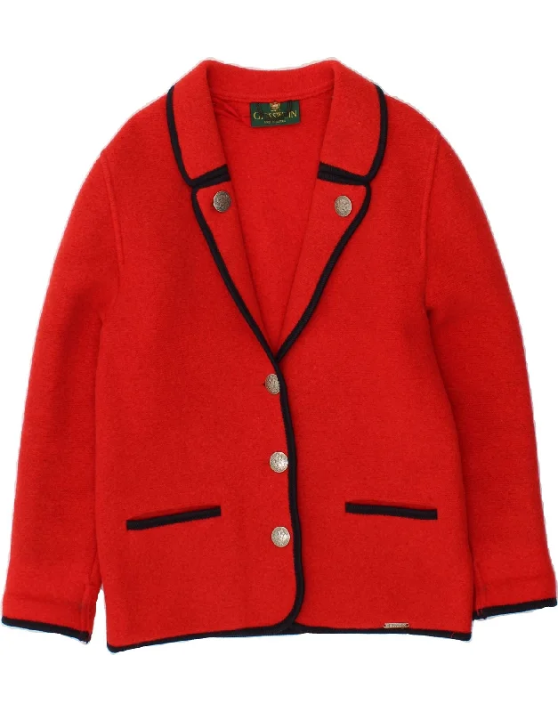 GIESSWEIN Womens 3 Button Blazer Jacket EU 40 Medium Red Nylon Jacket Polyester Jacket Spandex Jacket