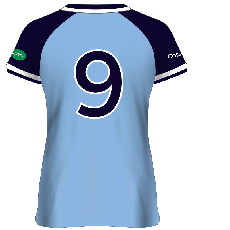 Mc Keever Ballyhegan Davitts LGFA Girls Numbered Home Jersey - Womens - Blue Boat Neck Jersey Shirt