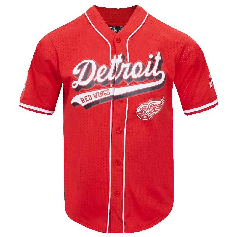JERSEY NHL DETROIT RED WINGS SCRIPT TAIL Solid Color Jersey Shirt