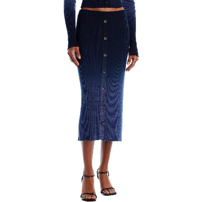 Proenza Schouler Womens Gradient Marled Midi Skirt velvet skirt glossy