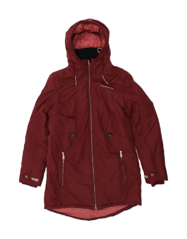 KANGAROOS Womens Hooded Windbreaker Jacket UK 16 Large Maroon Polyester Bomber Jacket Anorak Windbreaker KANGAROOS Womens Hooded Windbreaker Jacket UK 16 Large Maroon Polyester Bomber Jacket Anorak Windbreaker