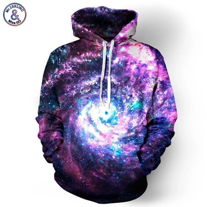 Mr.1991INC Space Galaxy Hoodies Hoodie with Slim Fit Tailored Modern