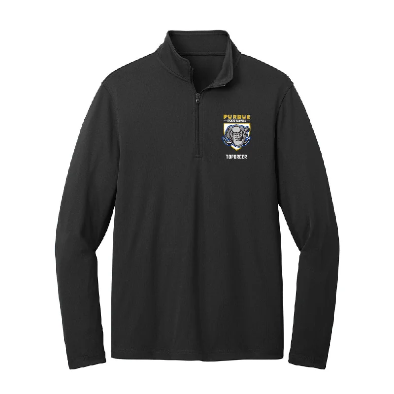 PFW - NCAA Women's Soccer : Maci Toporcer - Lightweight Quarter Zip Jacket Front Pockets Side Pockets Patch Pockets