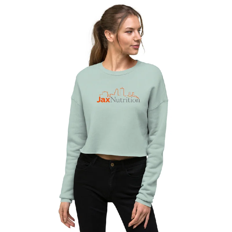 Jax Nutrition Full Color Logo Women's Cropped Sweatshirt | Bella + Canvas 7503 Hoodie with Zipper Versatile Modern