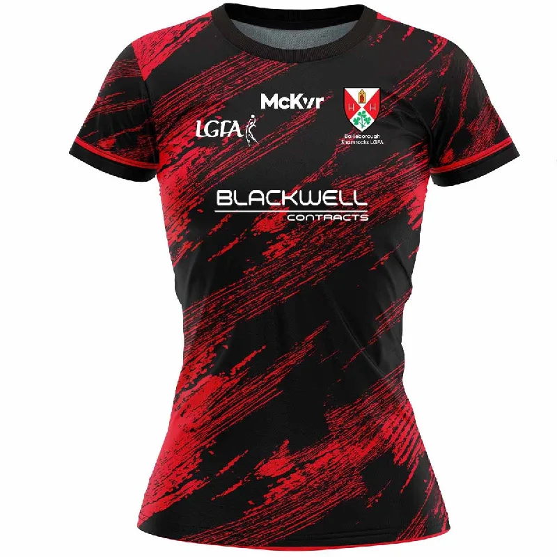 Mc Keever Bailieborough Shamrocks LGFA Training Jersey - Womens - Black/Red Party Jersey Tee