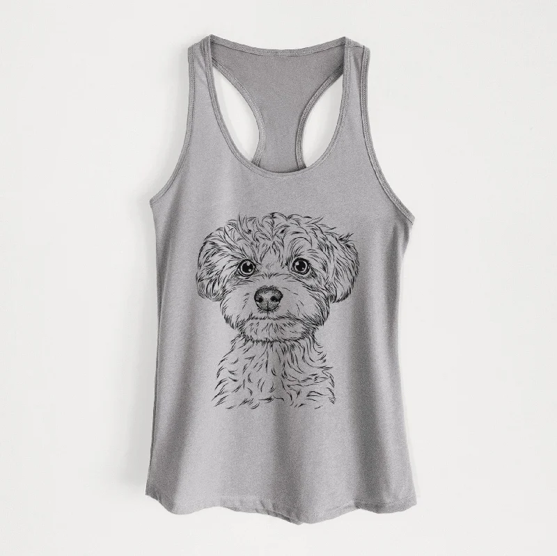 Elliott the Yorkiepoo - Women's Racerback Tanktop one shoulder tank