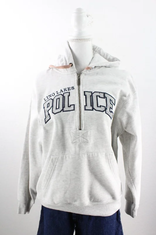 Vintage Lino Lakes Police Sweatshirt (S) Hoodie with Hem Contrast Bold Stylish