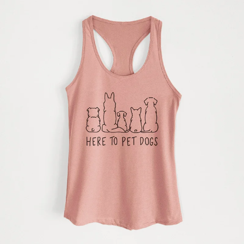 Here To Pet Dogs - Women's Racerback Tanktop baby blue tank