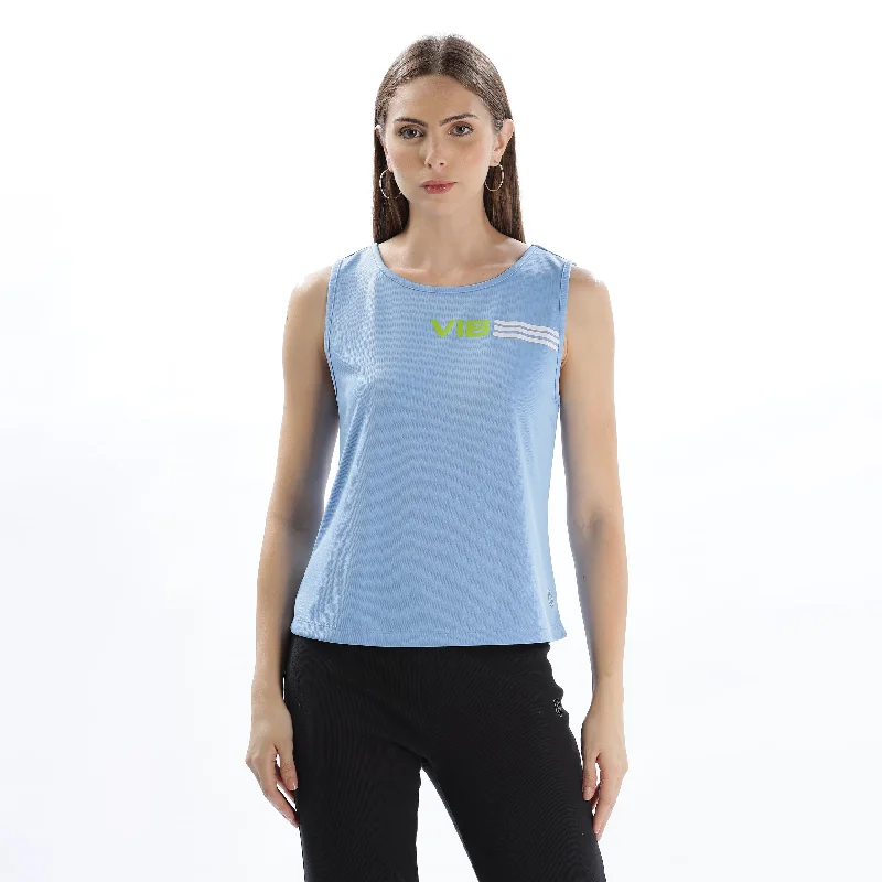 Women's Scoop Neck Tank Top with Chest Print soft tank top