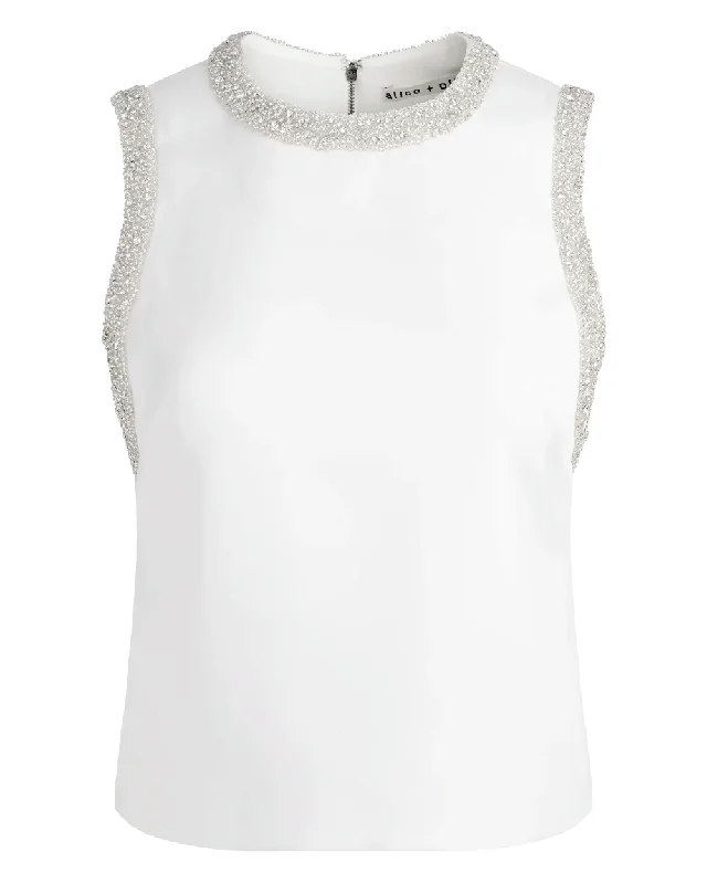 Off White Amal Embellished Tank cropped tank top