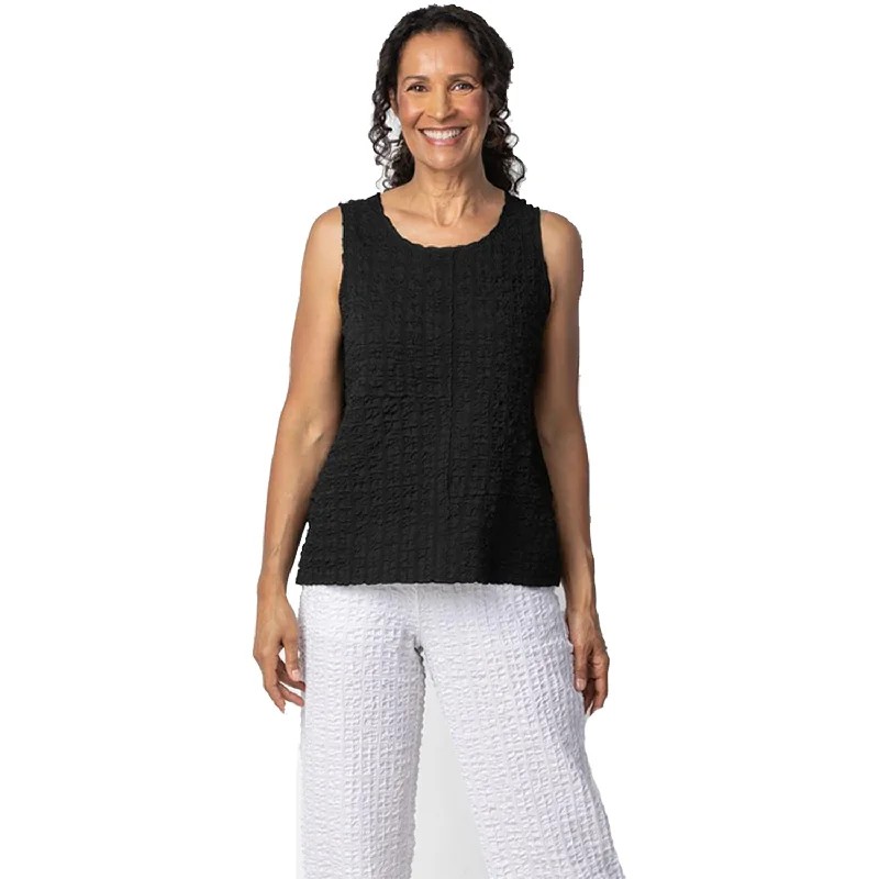 Women's Habitat Lapped Seam Tank Black turquoise tank top