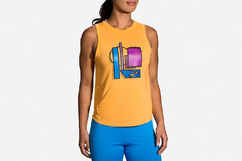 Women's Brooks Distance Graphic Tank 221470-766 cotton tank top