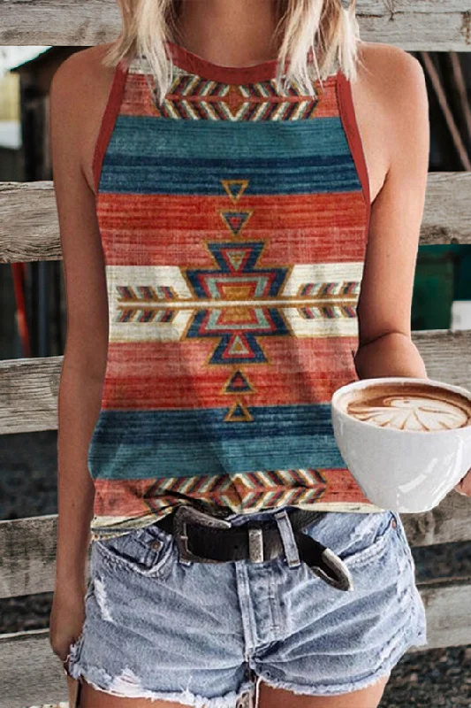 Vintage Western Aztec Print Tank vintage tank top