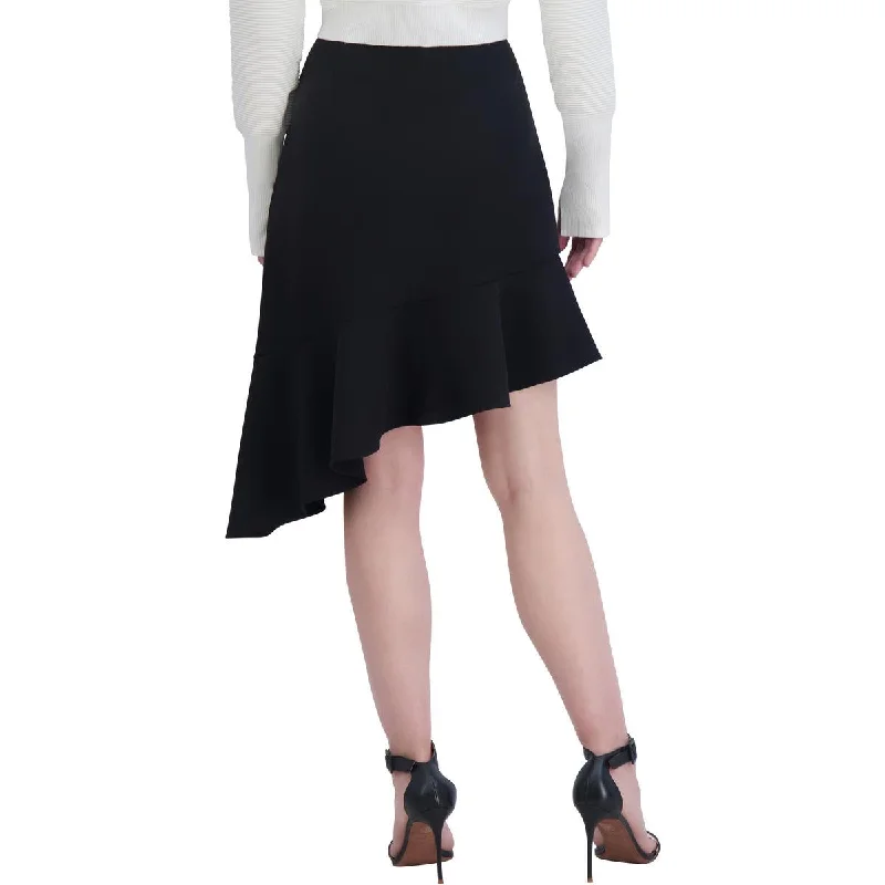 BCBGMAXAZRIA Womens Crepe Ruffled Asymmetrical Skirt seamless skirt comfort