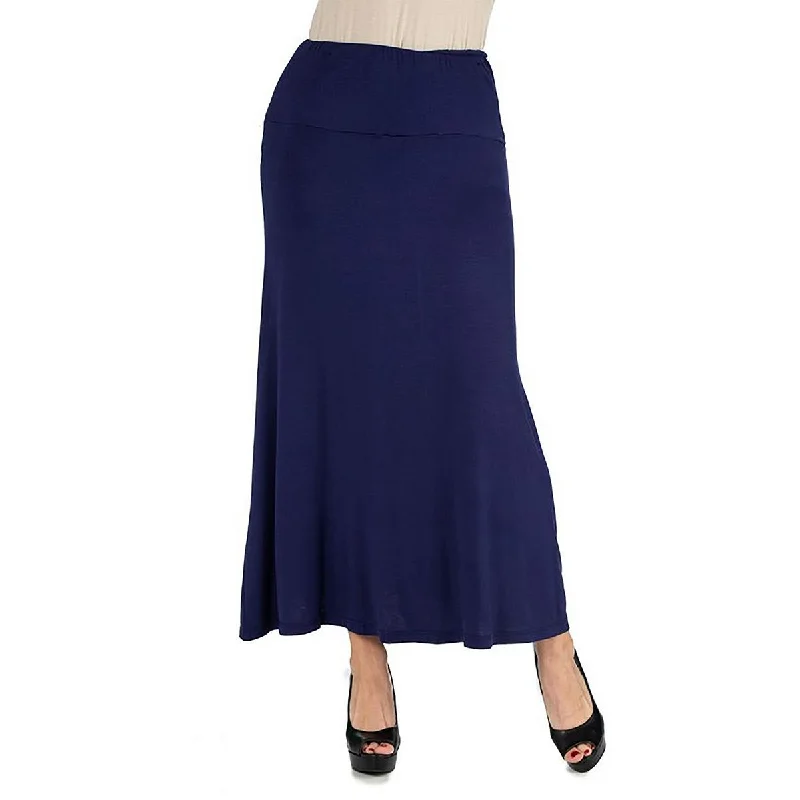24seven Comfort Apparel Womens Banded Pull On Maxi Skirt cashmere skirt fine