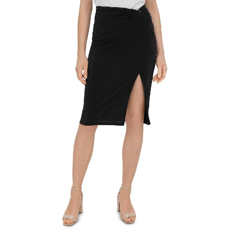 Vero Moda Womens Knot-Front Skirt Slip pleated skirt texture