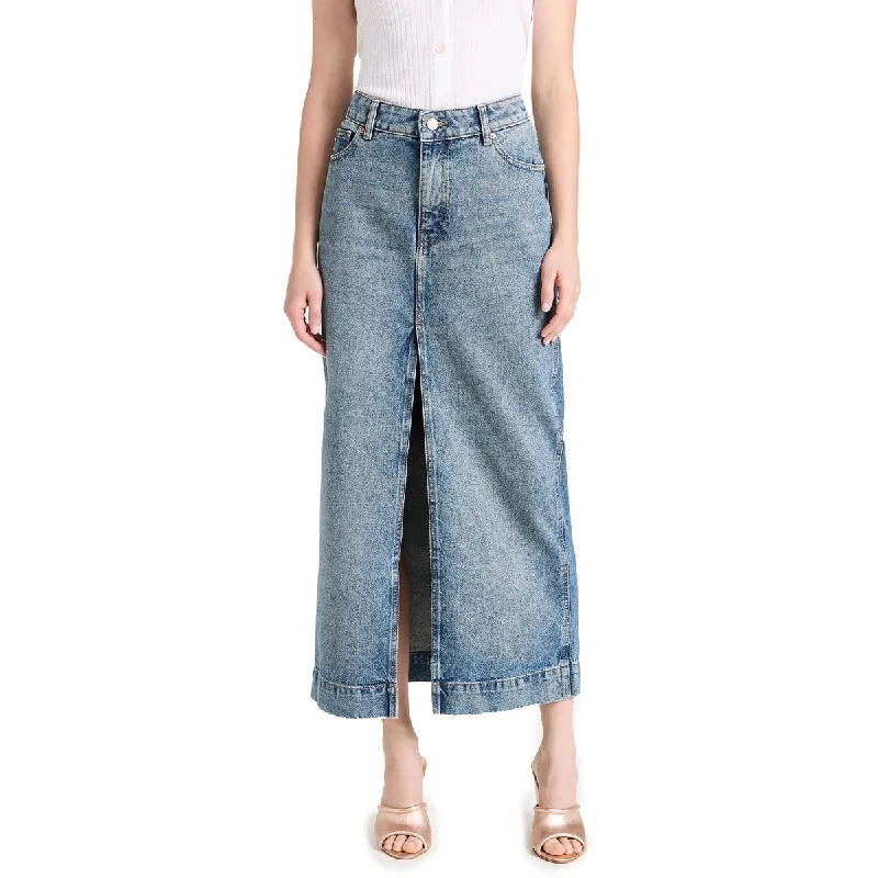 DL1961 Womens Asra Mid-Rise Denim Maxi Skirt silk skirt sleek