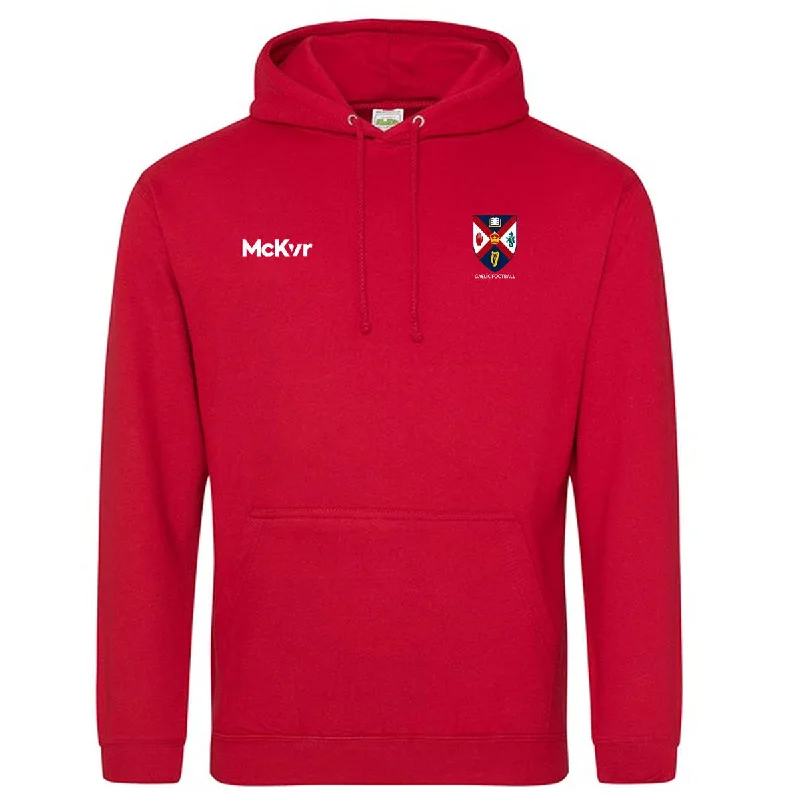 Mc Keever Queens Gaelic Football College Hoodie - Adult - Fire Red Hoodie with Tie-Dye Psychedelic Retro