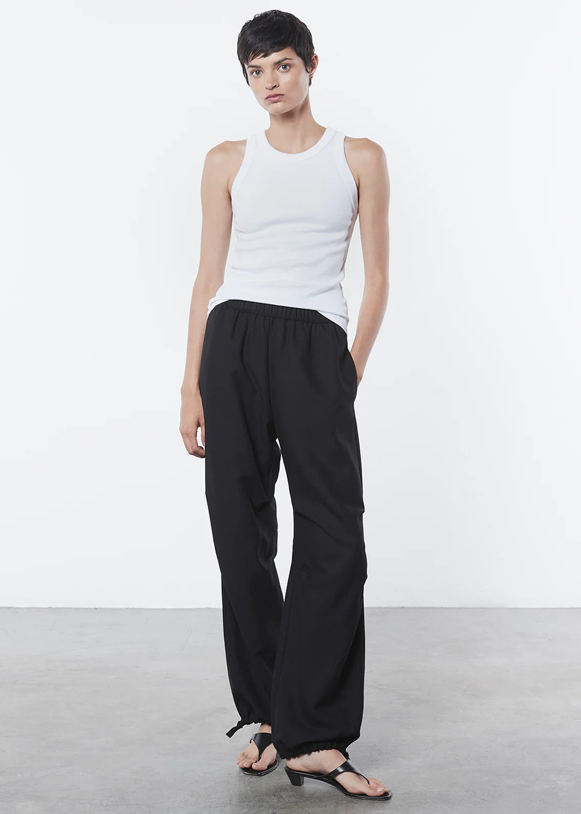 Supima Rib Sheath Tank - White casual tank top