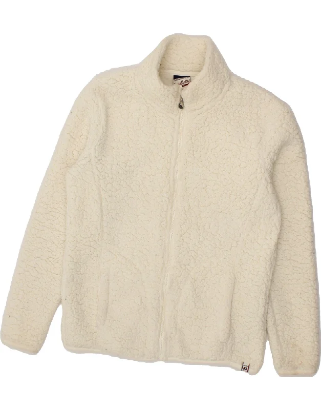 RUSSELL ATHLETIC Womens Fleece Jacket UK 18 XL Off White Polyester Fitted Jacket Loose Jacket Oversized Jacket RUSSELL ATHLETIC Womens Fleece Jacket UK 18 XL Off White Polyester Fitted Jacket Loose Jacket Oversized Jacket