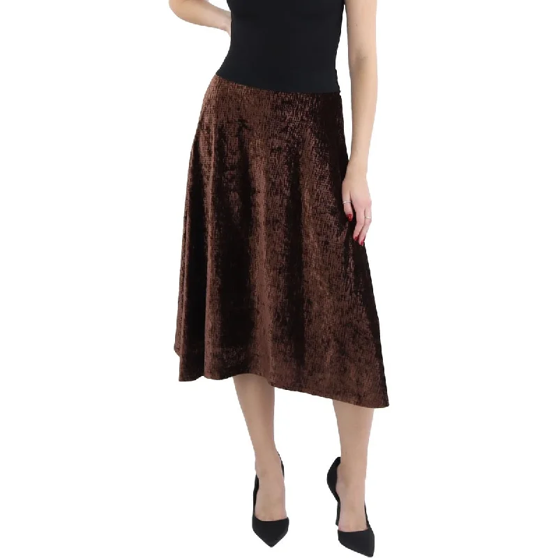 Calvin Klein Womens Petites Velvet Long Maxi Skirt spandex blend skirt