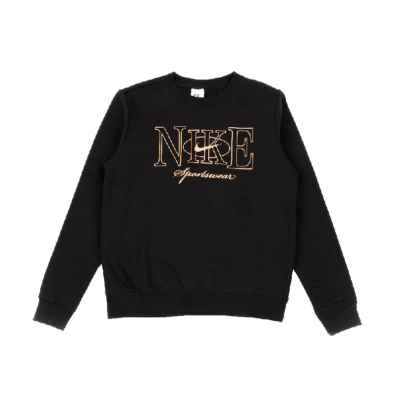 W NSW Club Fleece Pullover Crew-Neck Sweatshirt 'Black' Hoodie with Half-Zip Sporty Casual