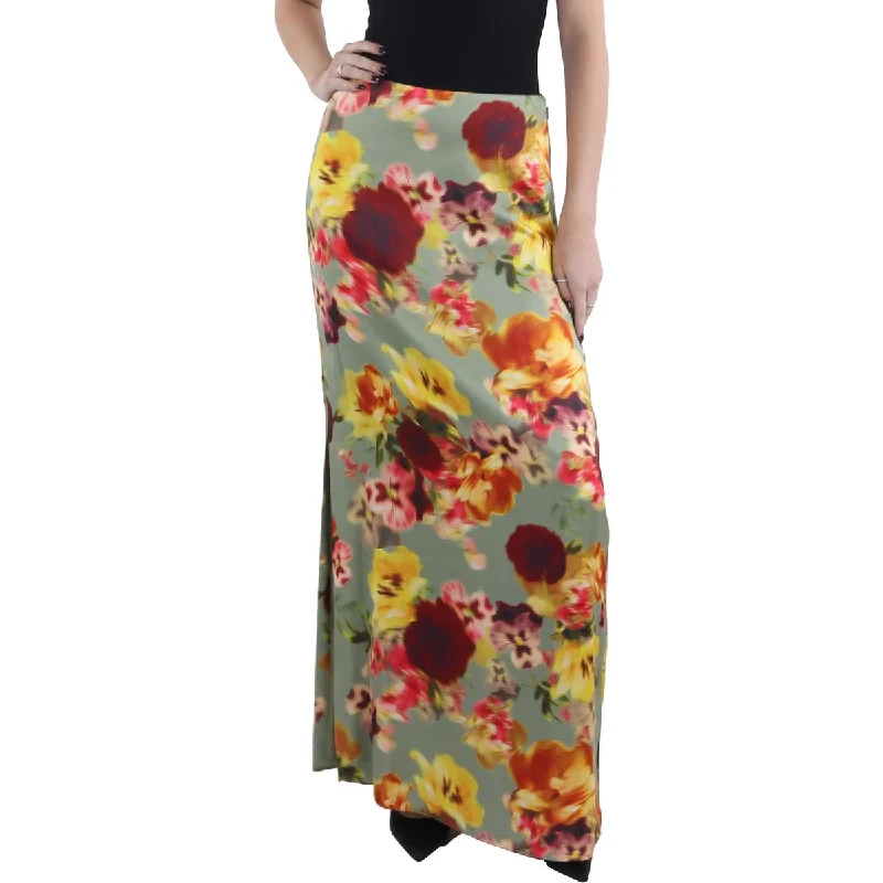 BCBGMAXAZRIA Womens Floral Prnt Split Hem Maxi Skirt cashmere skirt soft