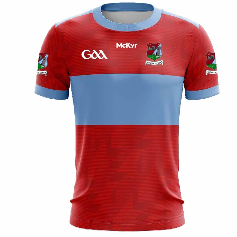 Mc Keever Monivea Abbey GAA Playing Jersey - Womens - Red/Sky Solid Color Jersey Shirt