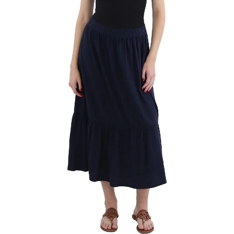 Nic + Zoe Womens Midi Tiered Midi Skirt leather skirt bold