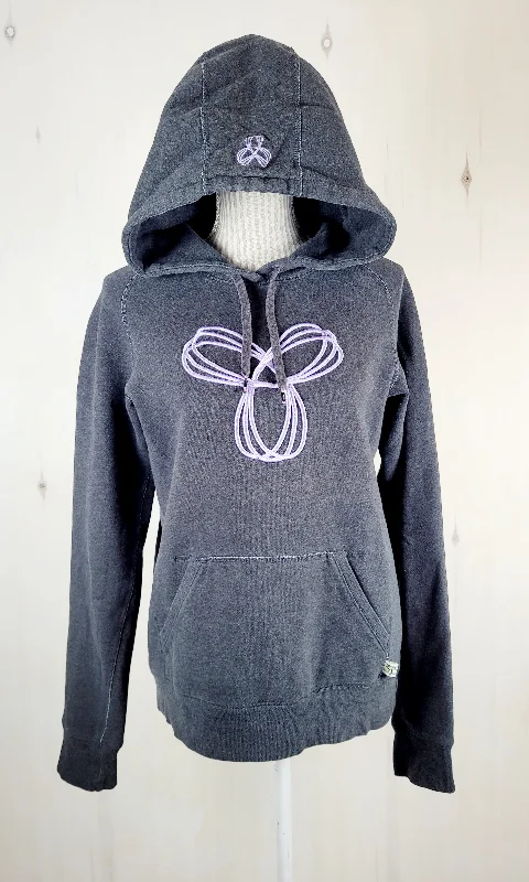 TNA GREY HOODIE TOP LADIES LARGE PRE-LOVED Hoodie with Cropped Fit Short Trendy